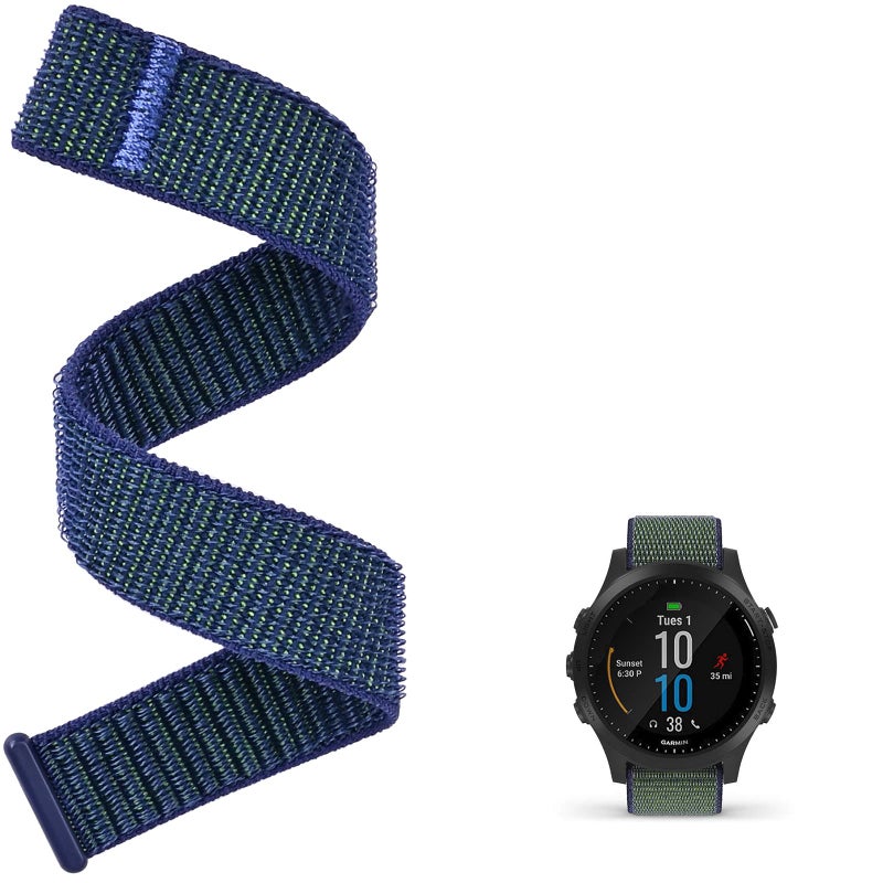 C2D JOY Strap Compatible with Garmin Forerunner 945/935ï¼Œ22mm Replacement Watch band - Woven Nylon with Hook-And-Loop - (23#) Midnight Fog,Medium(5.5-7.5in) - Image 1