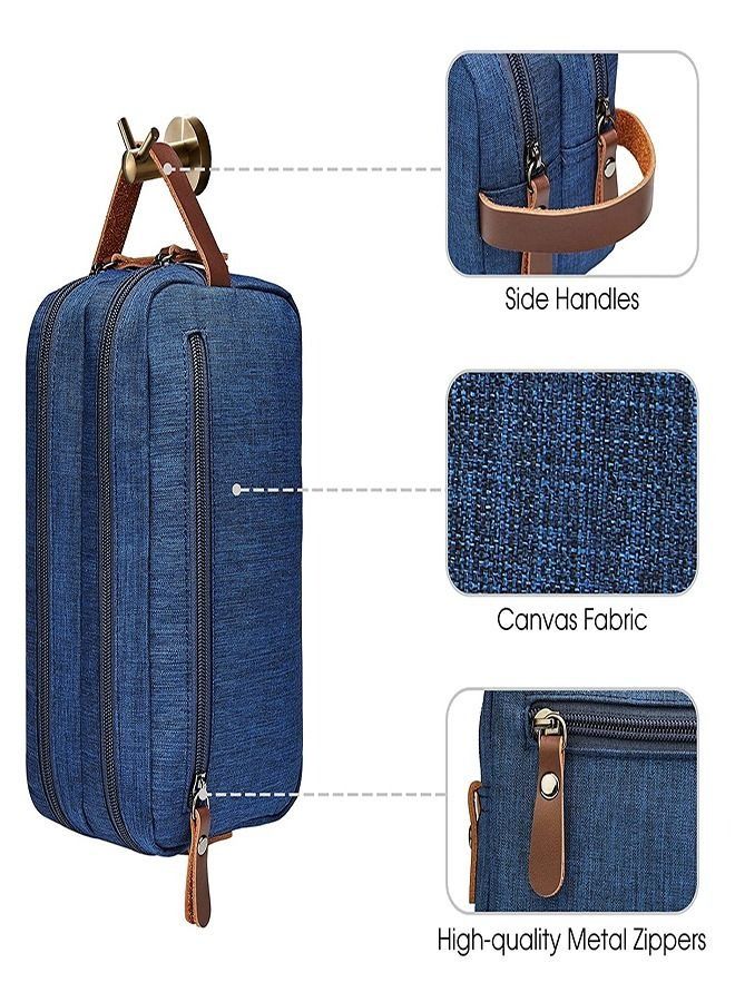 Travel Toiletry Bag for Women and Men, Large-capacity Waterproof Oxford Cloth Organizer Cosmetic Bag, Foldable Hanging Travel Double-layer Storage Bag, Travel Shaving Bag Cosmetics Bags (Blue)  - Image 2