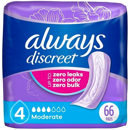 Always Discreet Adult Incontinence Pads for Women Extra Heavy Absorbency Regular Length Postpartum Pads 66 Count - Image 2