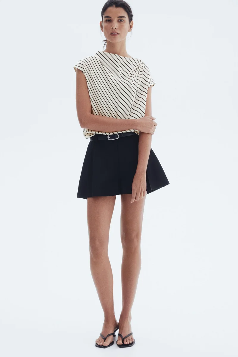 H&M Cap-sleeved satin blouse