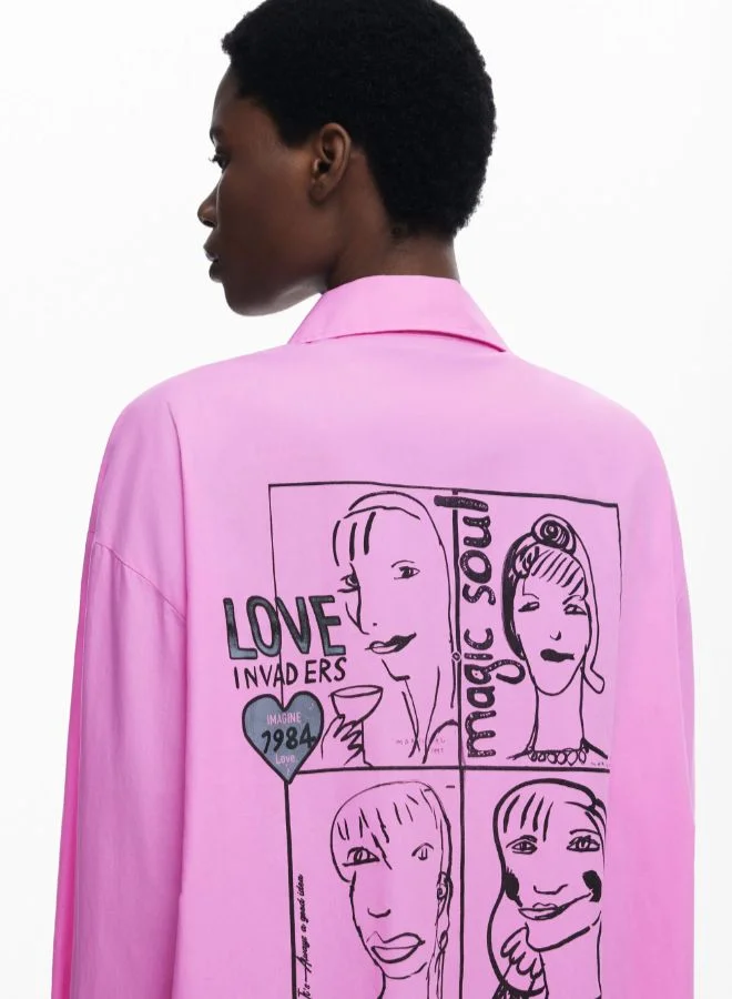 DESIGUAL Oversized comic strip shirt