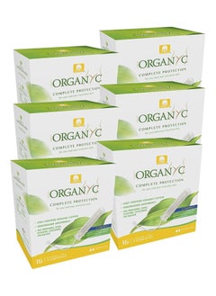 ORGANYC 100% Certified Organic Cotton Tampons - Plant-Based Eco-Applicator (Regular Flow, 96 Count (Pack of 6)) 