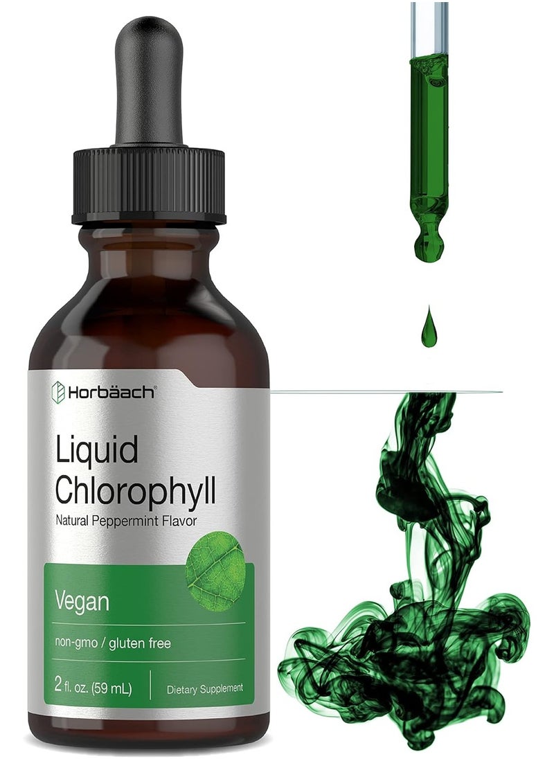 Horbaach Liquid Chlorophyll Natural Peppermint Flavor 2oz  - Image 1