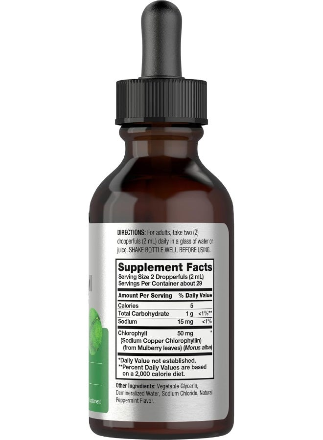 Horbäach Liquid Chlorophyll | 2 oz | Vegan, Non-GMO, and Gluten Free Formula | Natural Peppermint Flavor - Image 2