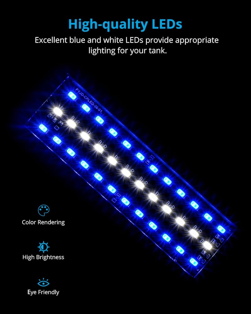 NICREW ضوء حوض السمك البحري القابل للتثبيت، ضوء حوض سمك المياه المالحة لأحواض الشعاب المرجانية مع مؤقت LCD، وضعين للإضاءة - Image 3