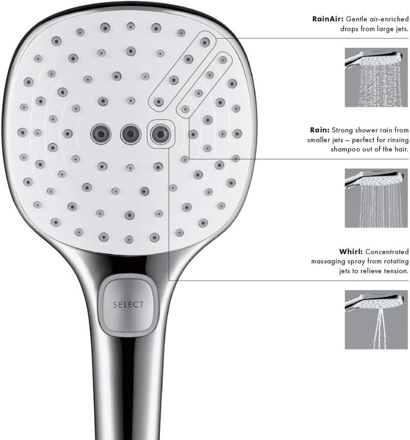 Hansgrohe Raindance Select E 5-Inch Handheld Shower Head with 3 Spray Modes - Image 5