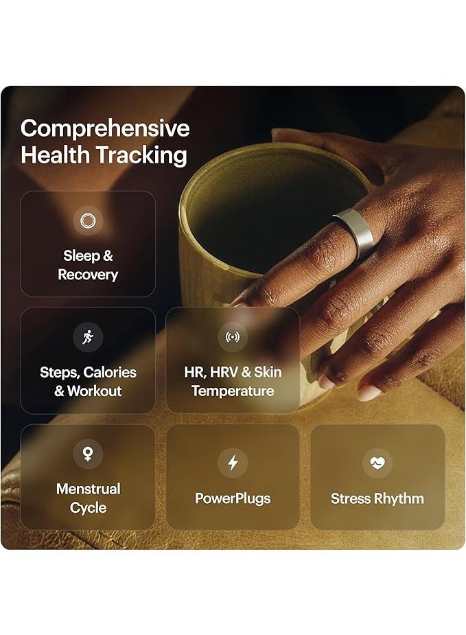 التراهيومان Ultrahuman Ring AIR – جهاز ذكي قابل للارتداء لتتبع النوم المتقدم، مع مراقبة تغيّر نبضات القلب ودرجة الحرارة، وتتبع التمارين والحركة والتعافي – تيتانيوم خام، مقاس 09 - Image 5