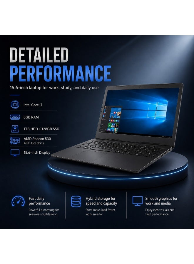 لابتوب أداء بشاشة 15.6 بوصة معالج Core i7 رام 8 جيجابايت هارد 1 تيرابايت SSD 128 جيجابايت وكارت شاشة 4 جيجابايت مع شنطة وماوس وحامل - Image 4