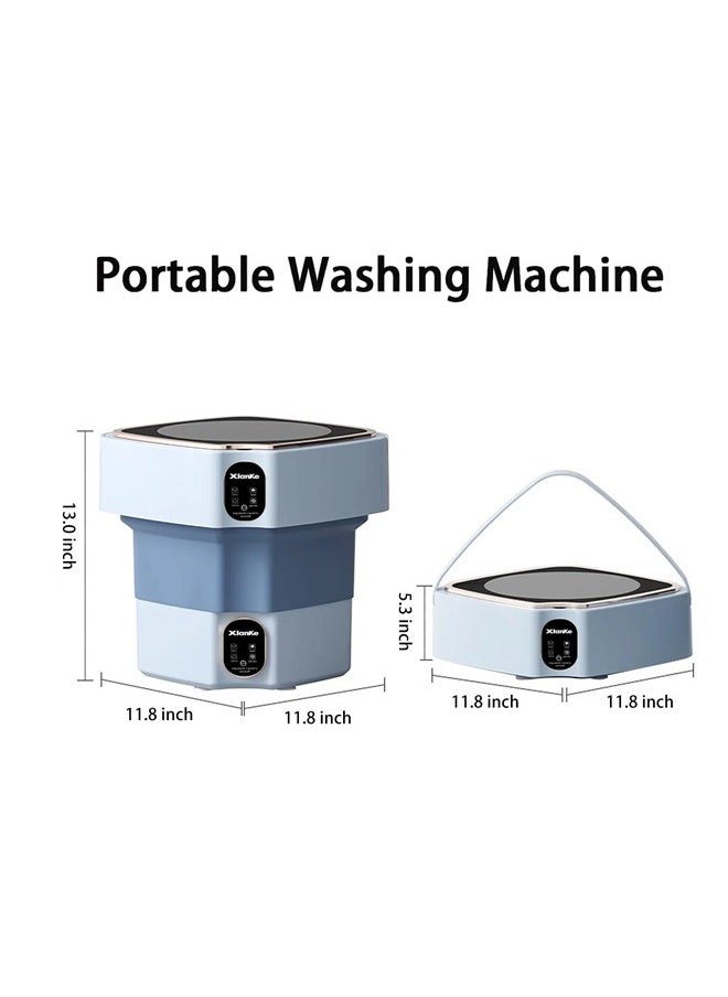 spa luxetique Portable Washing Machine, 10L Upgraded Large Capacity Foldable Mini Washing Machine, Small Washer for Baby Clothes, Underwear or Small Items, Apartment, Dorm,RV Travel laundry Gift Choice (Blue)  - Image 2