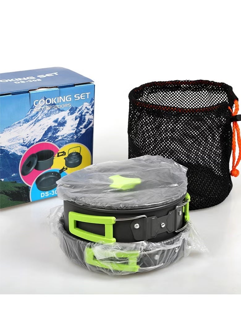 دي بلو مجموعة أدوات طهي مكونة من 9 قطع للتخييم في الهواء الطلق، مجموعة أدوات طهي محمولة غير لاصقة وخفيفة الوزن مع حقيبة - Image 2