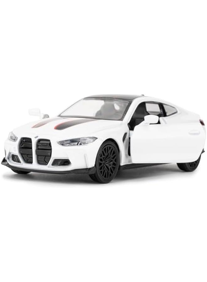 1/36 BMW M4 CSL Model Car, Alloy Toy Car with Pullback Function, Suitable for Collecting and Decorating Model Toys, Car Gifts for Boys and Girls (White) - Image 1