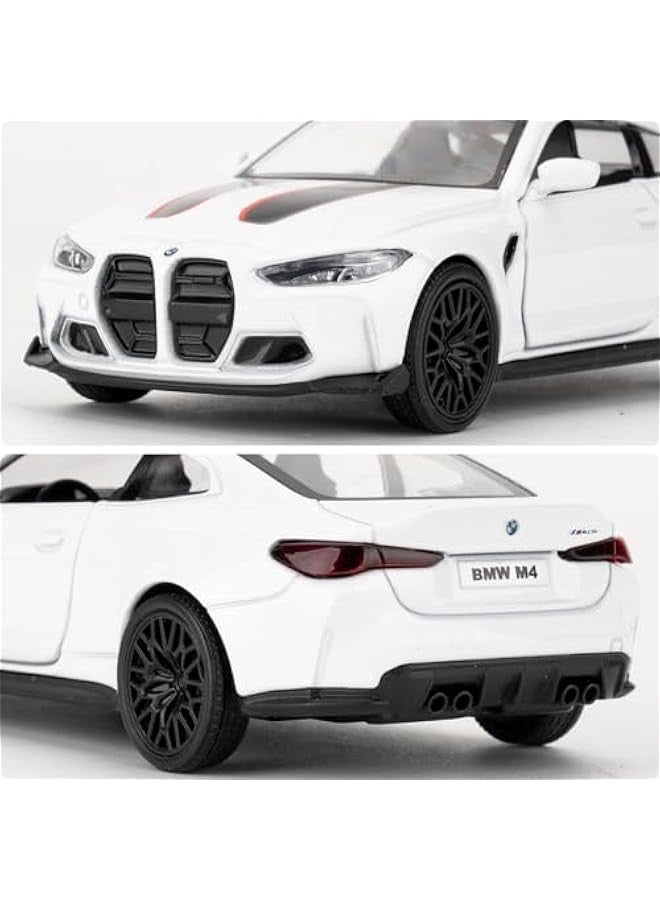 1/36 BMW M4 CSL Model Car, Alloy Toy Car with Pullback Function, Suitable for Collecting and Decorating Model Toys, Car Gifts for Boys and Girls (White) - Image 4