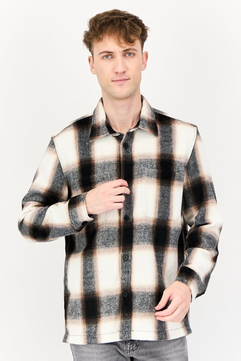 Celio Men Plaid Jacket Shirt, Multicolor  - Image 1