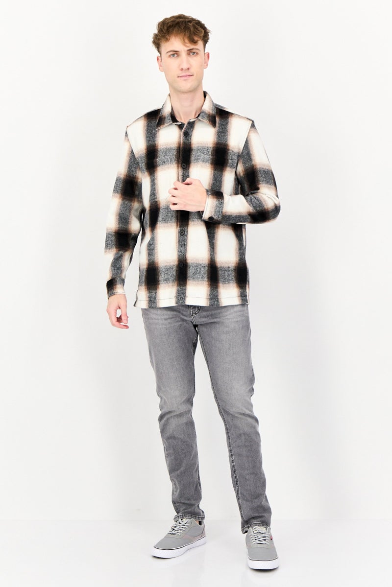 Celio Men Plaid Jacket Shirt, Multicolor - Image 4