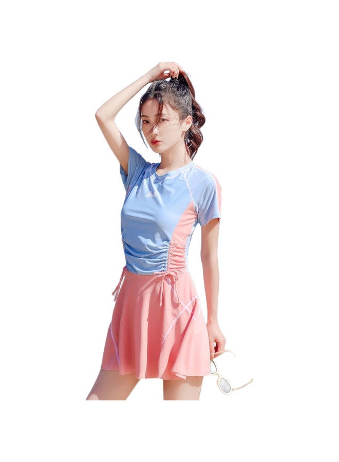 Barbie Conservative Slimming One-Piece Swimsuit For Women, Tummy Control, Boyshort Style, Plus Size, Suitable For Students, Sports, Beach, Hot Springs, And Swimming - Image 1