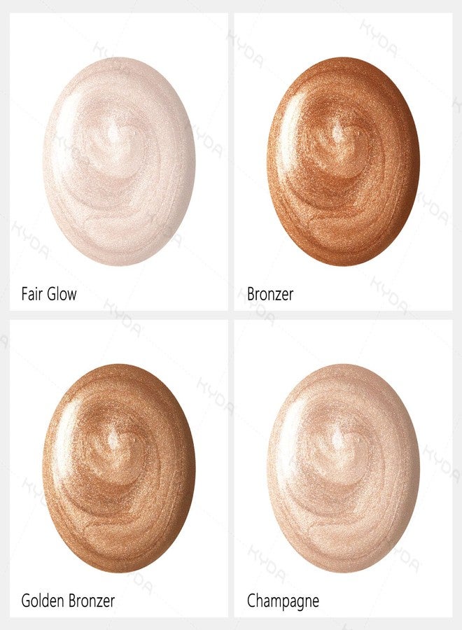 KYDA Liquid Highlighter Drops, Radiant Glow Liquid Bronzer for Face & Body, Glow Bronzing Drops with Skincare Formula, Buildable Shimmer Face Makeup, Golden Bronzer - Image 4