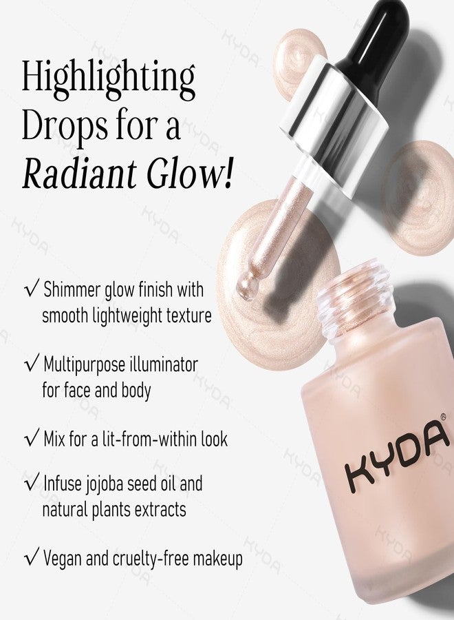KYDA Liquid Highlighter Drops, Radiant Glow Liquid Bronzer for Face & Body, Glow Bronzing Drops with Skincare Formula, Buildable Shimmer Face Makeup, Golden Bronzer - Image 2