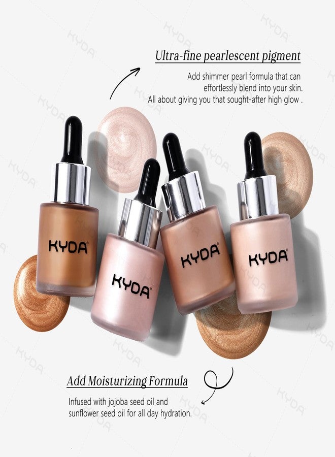 KYDA Liquid Highlighter Drops, Radiant Glow Liquid Bronzer for Face & Body, Glow Bronzing Drops with Skincare Formula, Buildable Shimmer Face Makeup, Golden Bronzer - Image 5