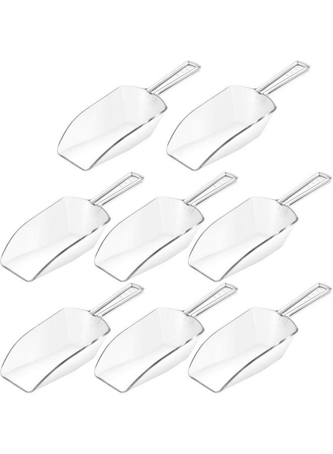 Hestya 8 Pcs Multi Purpose Clear Plastic Scoops for Candy Buffet Acrylic Kitchen Ice Food Popcorn Scoops for Protein Powders, Ice Cream, Coffee, Tea Jar (6.69 Inch) - Image 1