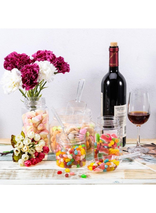 Hestya 8 Pcs Multi Purpose Clear Plastic Scoops for Candy Buffet Acrylic Kitchen Ice Food Popcorn Scoops for Protein Powders, Ice Cream, Coffee, Tea Jar (6.69 Inch) - Image 5