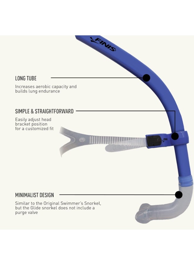 FINIS Glide Center-Mount Swim Snorkel for Adults - Adjustable Fit - Technique & Endurance Training - Ocean Blue - Image 4