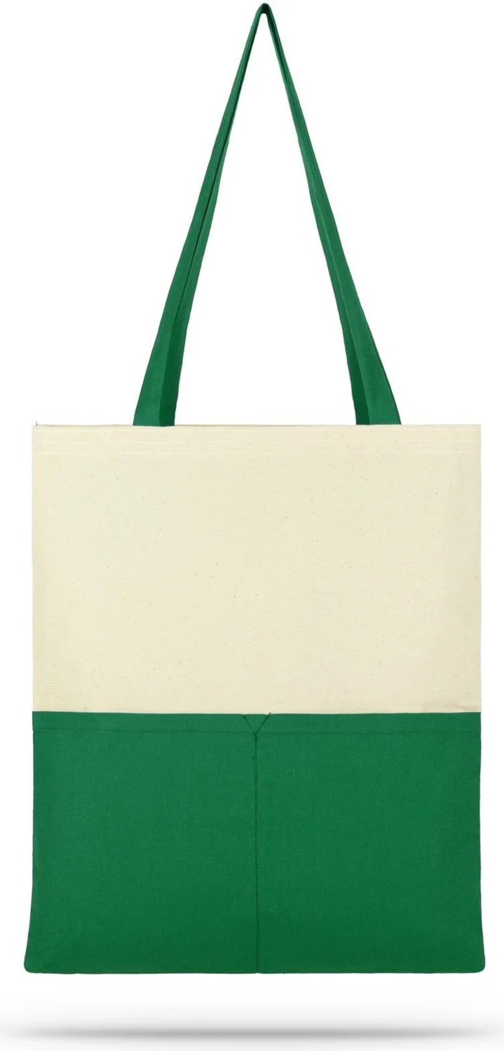 Çınar Bez Çanta Çınar Cloth Bag Canvas Green Cloth Bag with Piece Pocket