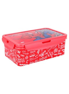 Disney Rectangular Food Container with Removable Compartments 1190 ml Food Box with Spiderman Urban Web BPA Free Leak Proof Lunch Box for Kids  - Image 1