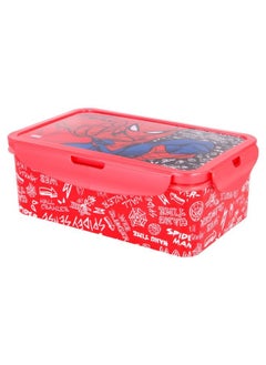 Disney Rectangular Food Container with Removable Compartments 1190 ml Food Box with Spiderman Urban Web BPA Free Leak Proof Lunch Box for Kids  - Image 2