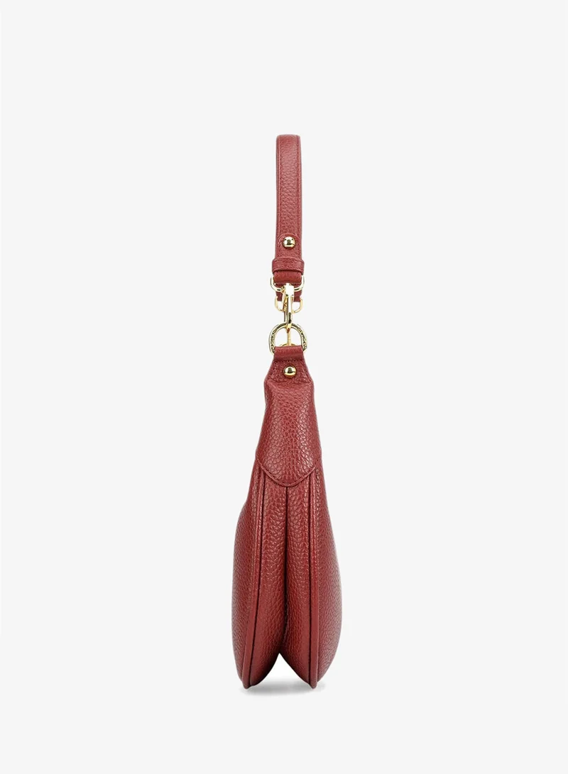Da Milano  Small Wax Leather Baguette - Cherry for Women | Best Price UAE