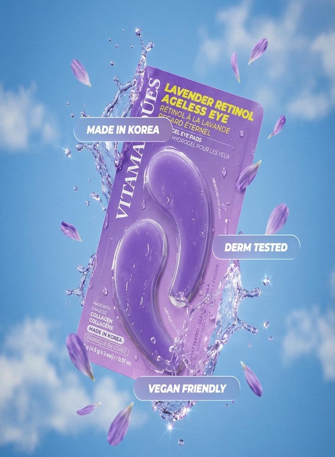 Vitamasques Lavender Retinol Anti Aging Hydrogel Eye Patches for Puffy Eyes and Dark Circles - Under Eye Mask with Collagen Patches for Wrinkles | Korean Skincare Brightening Eye Pads 3 Pack - Image 5