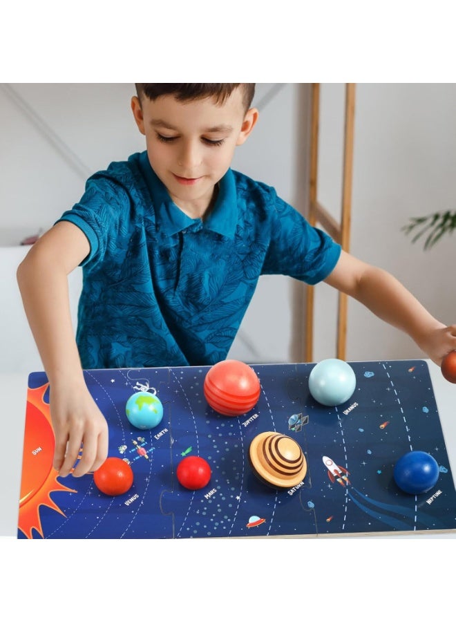 Wooden 3D Solar System Puzzle Toy | Early Learning Planet Model for Kids | Space-Themed Educational Toy - Image 4