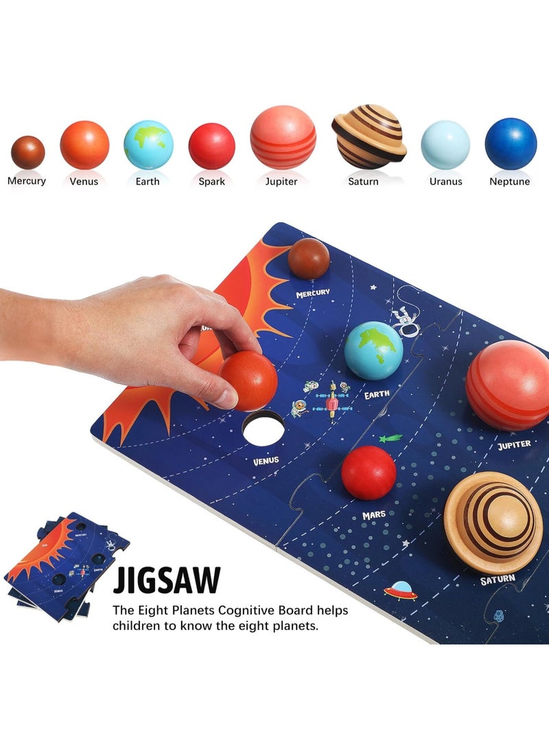 Wooden 3D Solar System Puzzle Toy | Early Learning Planet Model for Kids | Space-Themed Educational Toy - Image 3