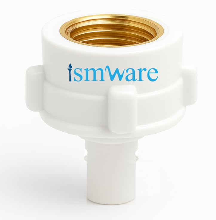 Ismware 1/2-inch Washing Machine Tap Adapter, UPVC with Brass Inner Thread, 3/4-inch Teflon Tape Included Suitable for all types of 1/2-inch washing machine tap and angle valve - Image 2