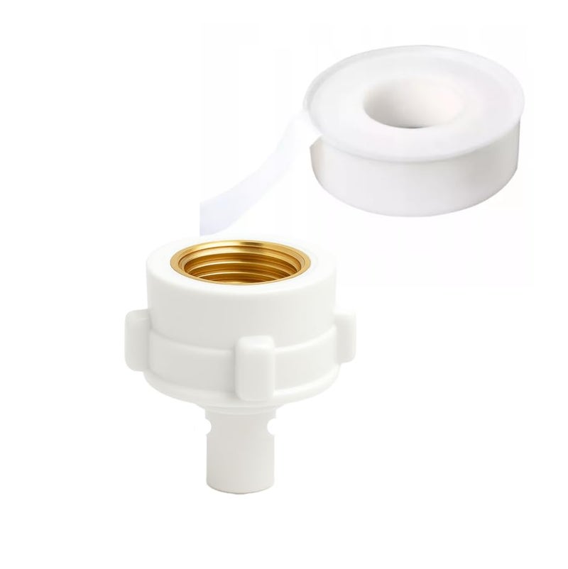 Ismware 1/2-inch Washing Machine Tap Adapter, UPVC with Brass Inner Thread, 3/4-inch Teflon Tape Included Suitable for all types of 1/2-inch washing machine tap and angle valve - Image 1