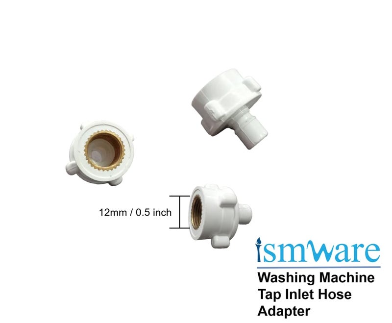 Ismware 1/2-inch Washing Machine Tap Adapter, UPVC with Brass Inner Thread, 3/4-inch Teflon Tape Included Suitable for all types of 1/2-inch washing machine tap and angle valve - Image 3