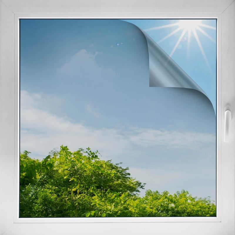 dcfix Static Cling Solar Film 90x200cm Window Film with 99 UV Protection Heat Reduction Thermal Film for Windows Darkening Film for Window Privacy