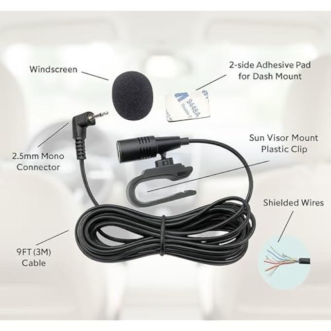 rayihni 25Mm Plug Microphone Compatible Replacement For Pioneer Avh Avic Fh Deh Dmh Sph Mvh Mxtx Series Head Unit Receiver  External Mic For Clear Audio And HandsFree Communication - Image 3