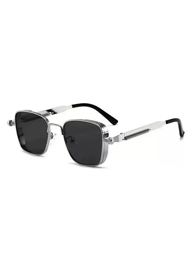 Gecomo Premium Steampunk Glasses | Silver Square Metal Frame | Stylish Unisex Eyewear for Outdoor Sports | Versatile & Suitable for Daily Wear - Image 1