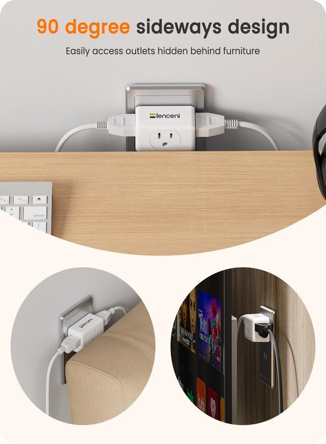 LENCENT 2 Prong to 3 Prong Outlet Adapter,Wall Plug Extender,Multiple Outlet Wall Plug with 3 AC Outlets,Non-Grounded Outlets Expander for Japan Travel Kitchen Office Bathroom Older House,2 Pack - Image 4