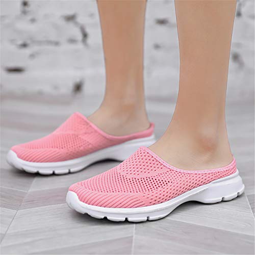 ChicWind Womens Garden Clogs Slip-on Backless Sneaker Mules Shoes Pink 6 - Image 5