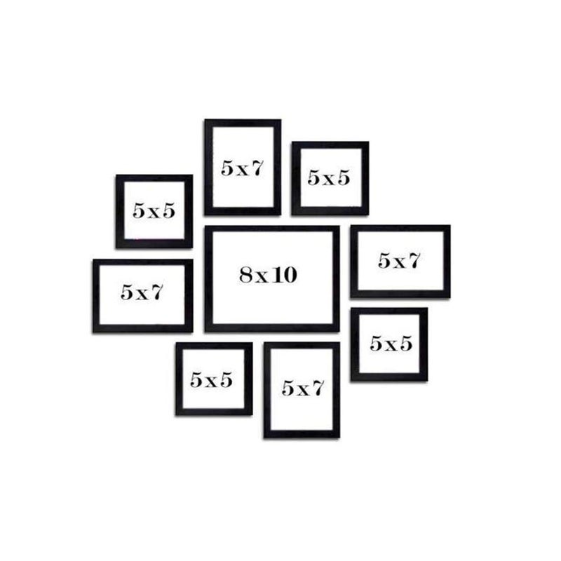 CDM Wall Wood MDF Photo Frame With Glass (Black,9 Photos) - Image 2