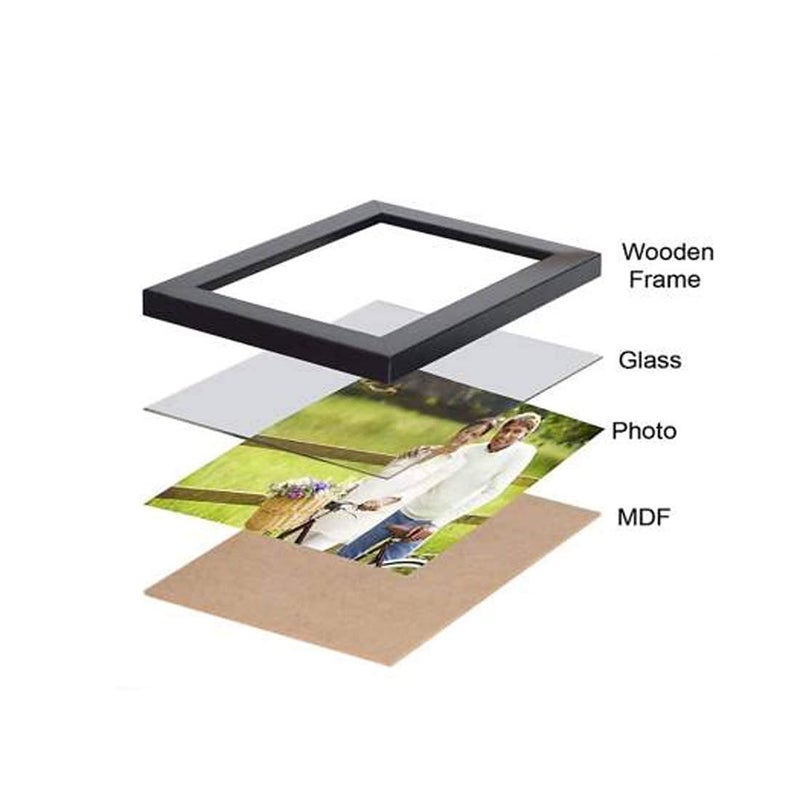 CDM Wall Wood MDF Photo Frame With Glass (Black,9 Photos) - Image 3