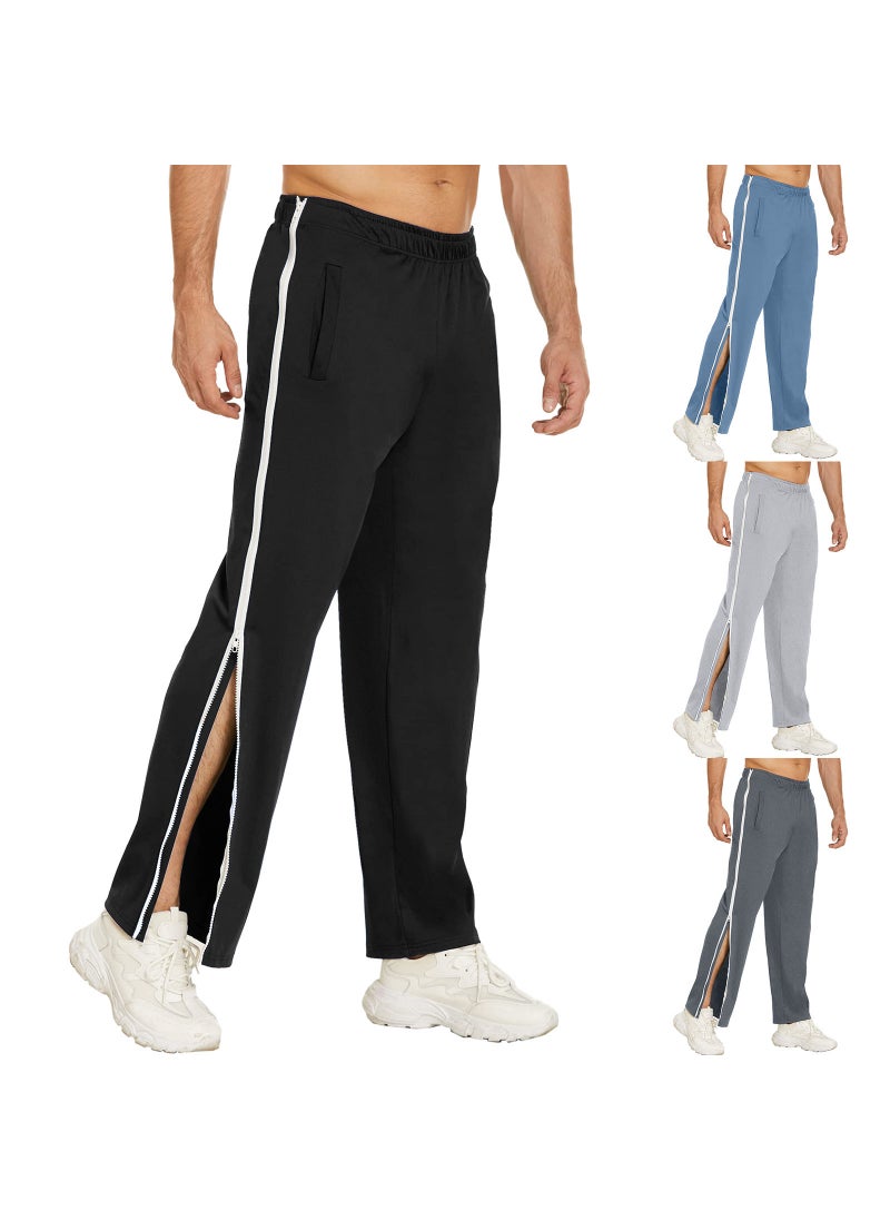 Generic - Mens Trendy Zipper Joggers Loose Fit Training Pants Peacock Blue - Image 1