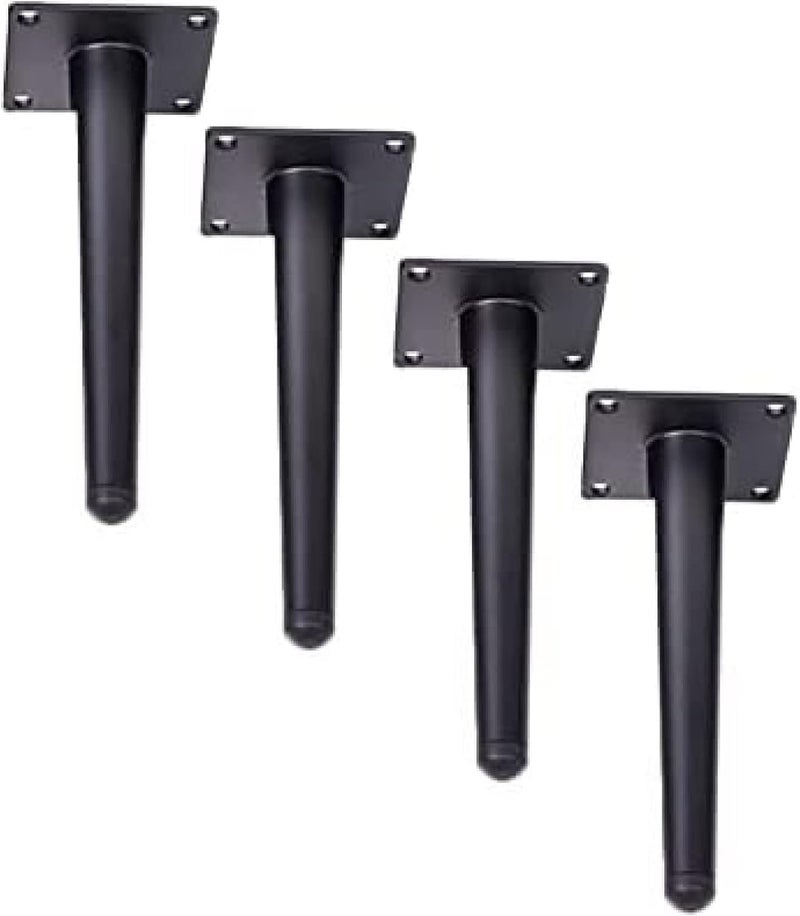 QZibeva Pack 4 Pcs 6 Inch Vintage Black Tapered Metal Legs for Sofa Furniture Cupboard Mounting Screw Include - Image 4