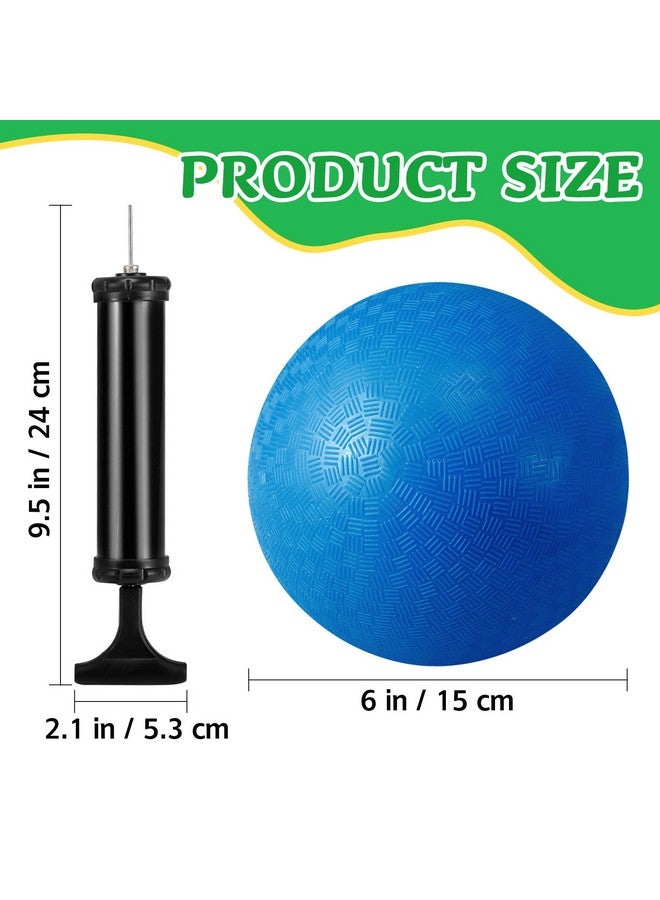 CACASO 24 Pcs Playground Balls,6 Inch Inflatable Dodge Balls,Sport Bouncy Balls with a Hand Pump,Dodgeball Balls for Indoors Outdoors Ball Games,Gym,School,Camps,Picnic - Image 2