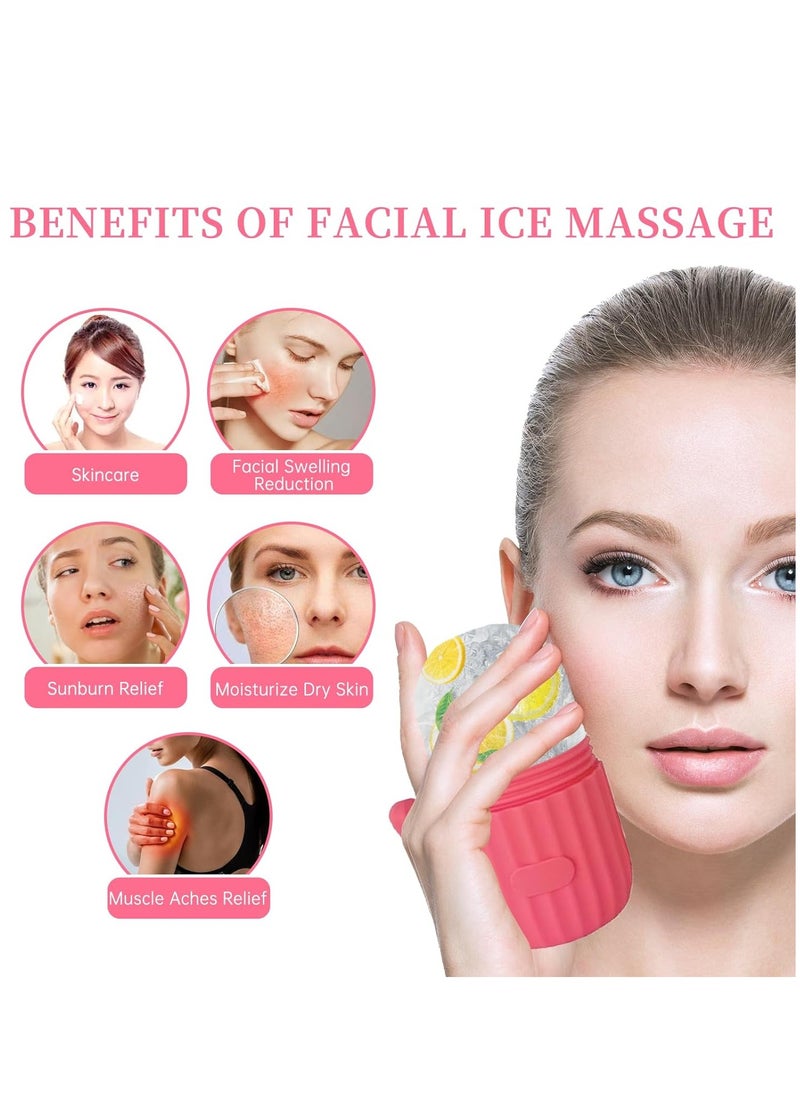 General Ice Roller for Face and Gua Sha Facial Tool Kit, Ice Cube Face Massager Roller with Facial Gua Sha for Skin Care Eye Bags Wrinkles and Lifting Face Massager for Women Mother's Day Gift (Pink)  - Image 5