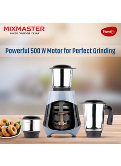 pigeon Pigeon by Stovekraft Mix Master Mixer Grinder for Kitchen | 500 Watts | 3 MultiPurpose Jars for Juicing | Chutney Making | Dry Grinding | Wet Grinding | Mincing | Blender|Mixer | 2Year Warranty  - Image 2