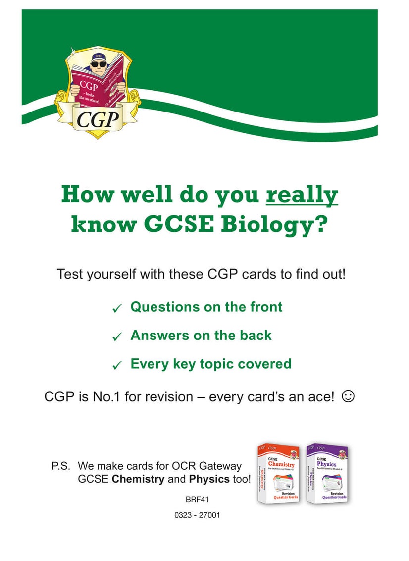 null - GCSE Biology OCR Gateway Revision Question Cards - Image 1