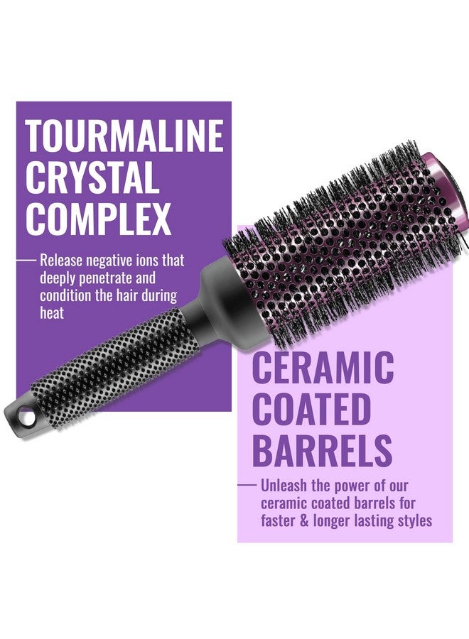 إيرجو فرشاة دائرية فائقة النعومة من إرجو لتجفيف الشعر - فرشاة شعر بجودة الصالونات للسيدات - فرشاة دوارة لتجفيف الشعر - تصفيف الشعر الجاف والمبلل - فرشاة تصفيف الشعر المكثف - ERG43: 1.75 بوصة - Image 2