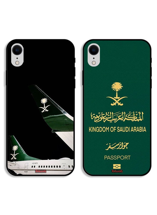 Tolwak - Two Cases For Apple iPhone XR Protective Covers Saudi Airplane and Passport - Image 1
